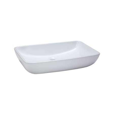 ELK HOME Vitreous China Rectangle Vessel Sink, White 235 inch CVE237RC